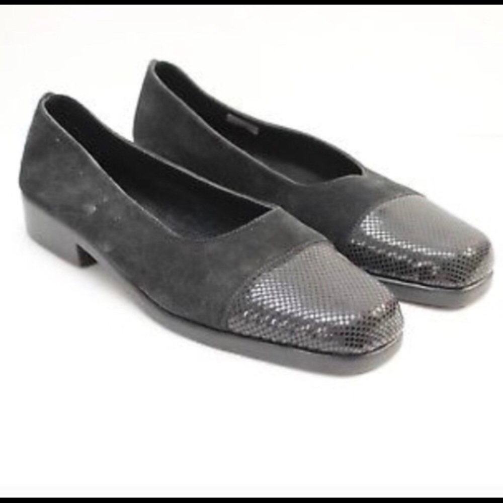 Aerosoles black suede leather textured shoes